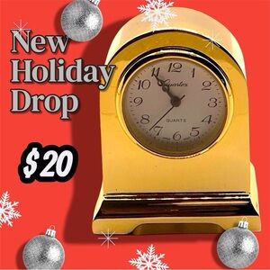 Luxurious Gold Quartz Mini Table Clock Vintage